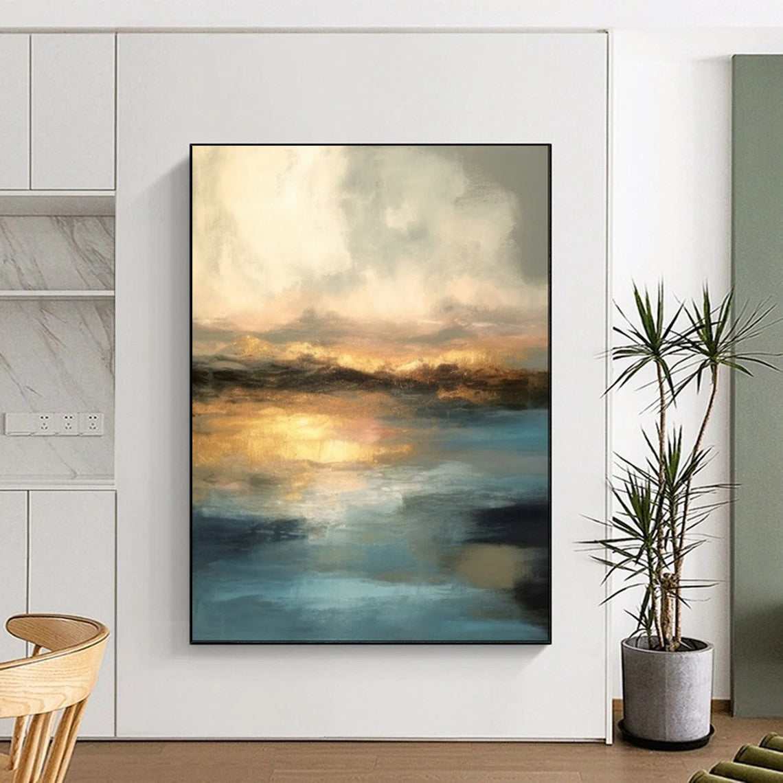 sunset gold abstract painting design 7